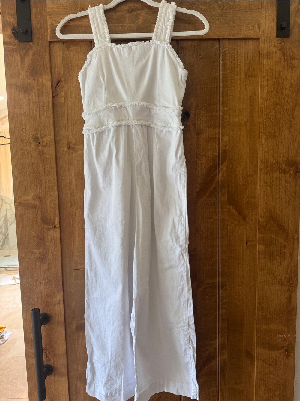Habitual White Girls Frayed  One-Piece Jumpsuit